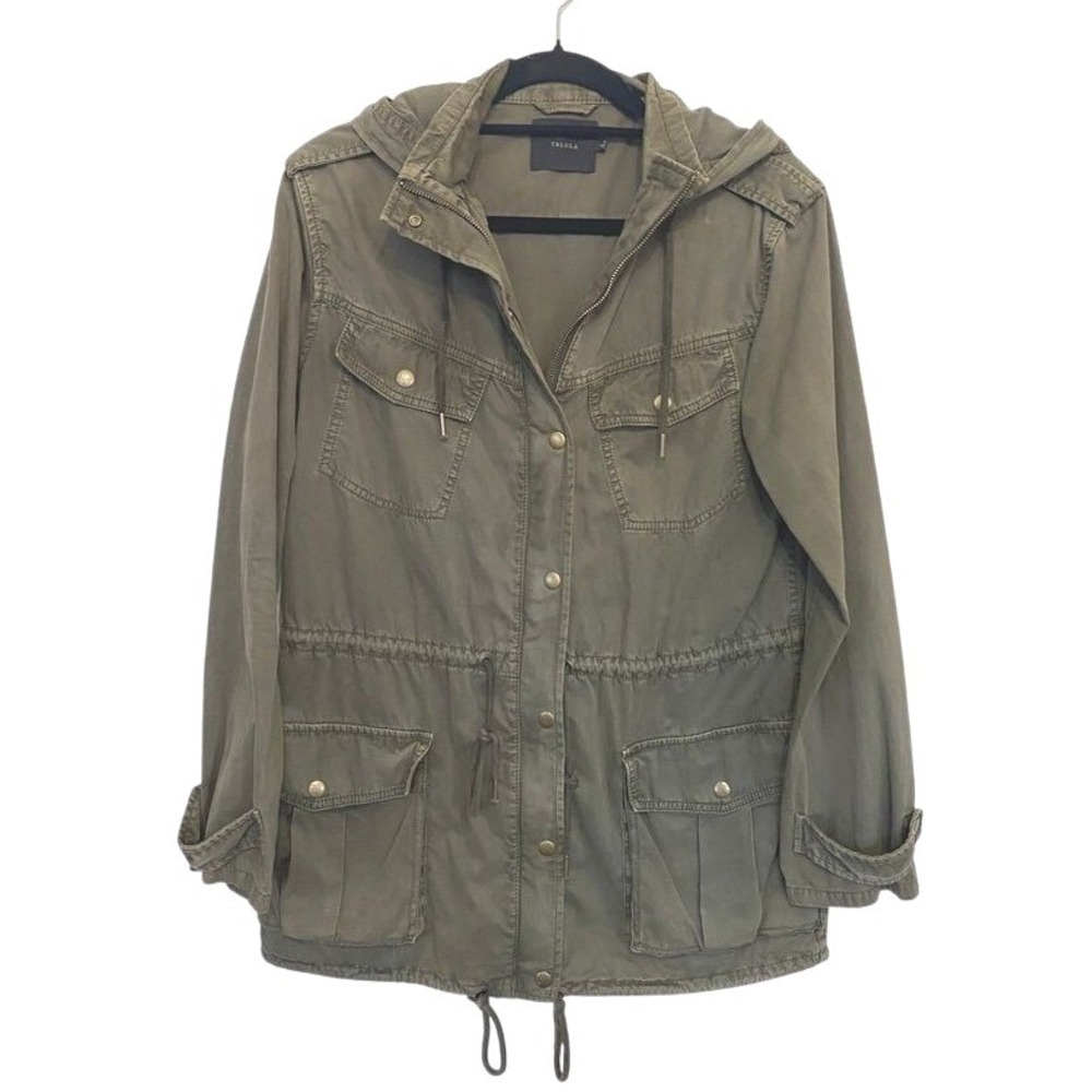 Aritzia Talula‎ Olive Green Military Field Jacket Hooded Utility Parka Small